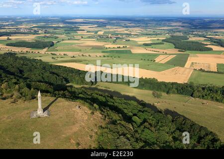 Frankreich-Meurthe et Moselle Saintois Hügel von Sion Vaudemont Denkmal Maurice Barres (Luftbild) Stockfoto