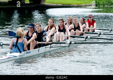 Cambridge kann Unebenheiten, Sidney Sussex College Damen acht Stockfoto