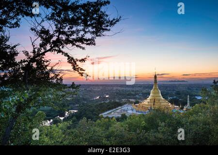 Myanmar (Birma)-Mandalay-Division Monywa View of Monywa Stadt von Buddha-Rama Hügel lag Kyune Sakkyar (Aung Setkya Paya) Stockfoto