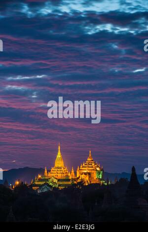 Myanmar (Burma) Mandalay Abteilung Bagan Alt Bagan Ananda und Thatbyinnyu Tempel Stockfoto