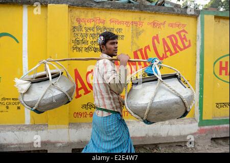 Khulna Bangladesch am Ufer des Flusses Rupsha und Bhairab ist die 3. größte Stadt in Bangladesh und ein wichtiger Stockfoto