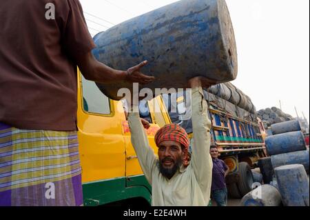 Khulna Bangladesch am Ufer des Flusses Rupsha und Bhairab ist die 3. größte Stadt in Bangladesh und ein wichtiger Stockfoto