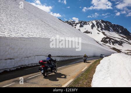 Frankreich, Savoyen, Seez, die Straße des Passes von Petit Saint Bernard pass (7178 ft) Stockfoto