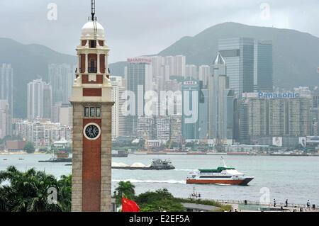 China, Hong Kong, Kowloon, Tsim Sha Tsui Clock Tower datiert 1915 Stockfoto