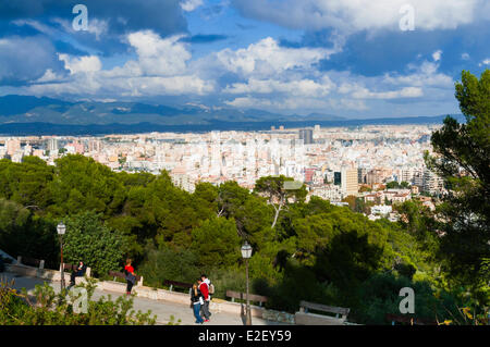 Spanien, Balearen, Mallorca, Palma de Mallorca, Hafen-Bucht von Schloss Bellver Stockfoto