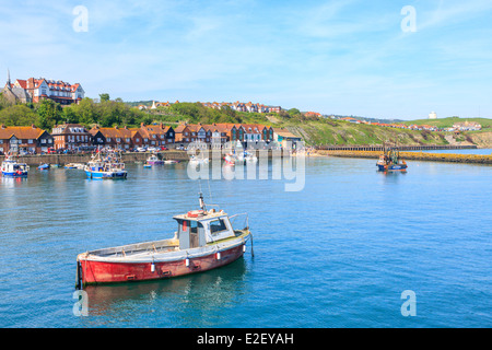 Viktorianischen Seestadt Stadt Angelboote/Fischerboote festgemacht an den hohen Gezeiten Folkestone Kent Stockfoto