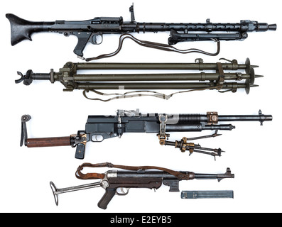Weltkrieg zwei Maschinengewehre und ein Stativ Stockfoto