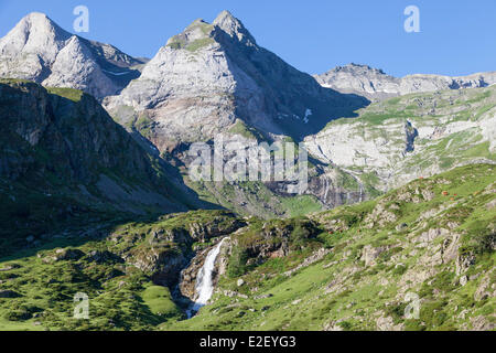 Frankreich, Hautes-Pyrenäen, Gédre, Cirque de Troumouse als Weltkulturerbe der UNESCO gelistet Stockfoto