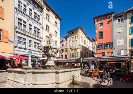 Frankreich, Haute-Loire, Le Puy En Velay, ein Anschlag auf el Camino de Santiago, platziere du Feld, Ausgangspunkt der Via Podiensis Stockfoto