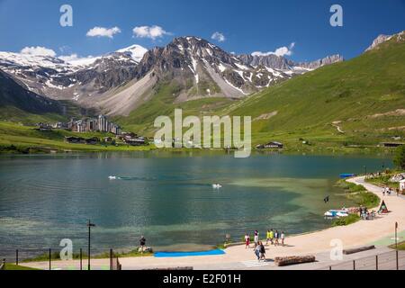 Frankreich, Savoyen, Tignes, Vanoise-massiv mit Blick auf die Grande Motte (3656m) Stockfoto