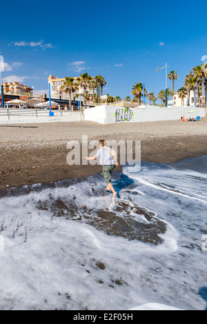 Playa Ferrara, Torrox, Costa del Sol, Provinz Malaga, Andalusien, Spanien, Europa. Stockfoto