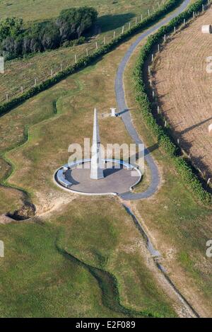 Frankreich Calvados Omaha Beach Colleville Sur Mer WN62 Bunker Denkmal zur Erinnerung an die 1. US-Infanteriedivision die Big Red One Stockfoto