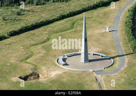 Frankreich Calvados Omaha Beach Colleville Sur Mer WN62 Bunker Denkmal zur Erinnerung an die 1. US-Infanteriedivision die Big Red One Stockfoto