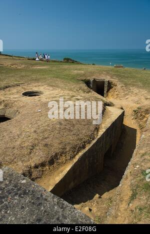 Frankreich, Calvados, Omaha Beach in Colleville Sur Mer, WN62 bunker Stockfoto