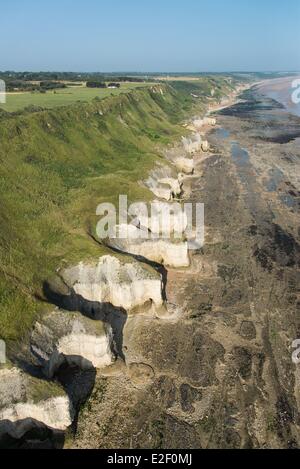 Frankreich, Calvados, Sainte Honorine des Pertes, der Klippe (Luftbild) Stockfoto