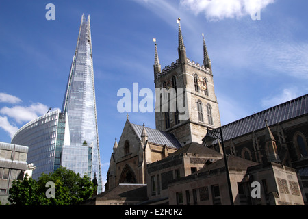 Die Scherbe und Southwark Cathedral London Stockfoto