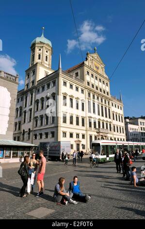 Deutschland, Bayern, Augsburg, Rathausplatz, Rathaus Stockfoto