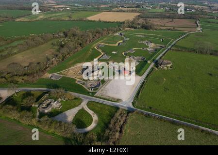 Frankreich, Manche, Saint Marcouf, Crisbecq Batterie, Atlantikwall deutschen Küstenbatterien (Luftbild) Stockfoto