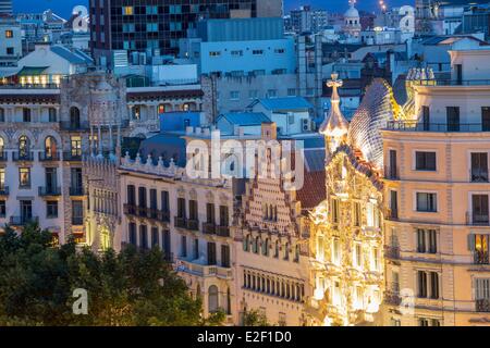 Spanien Katalonien Barcelona Eixample Viertel Casa Batllo (Batllo House) von dem Architekten Antoni Gaudi in dem Passeig de Gràcia 43 Stockfoto