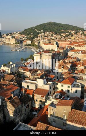 Kroatien, Dalmatien, Split, alte römische Stadt Weltkulturerbe von UNESCO und Riva (oder Strandpromenade) Stockfoto