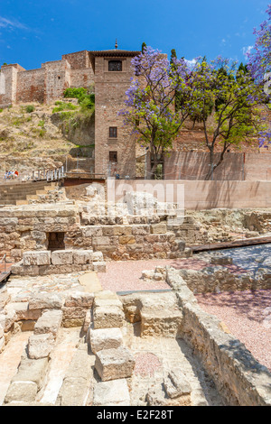 Antike römische Theater in Málaga, Costa Del Sol, Andalusien, Spanien, Europa. Stockfoto