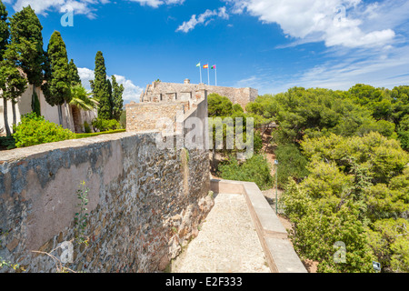 Castillo de Gibralfaro, Schloss Monte de Gibralfaro, Málaga, Costa Del Sol, Andalusien, Spanien, Europa. Stockfoto