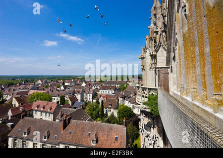 Frankreich, Oise, Senlis, Übersicht von der gotischen Kathedrale Notre Dame Stockfoto