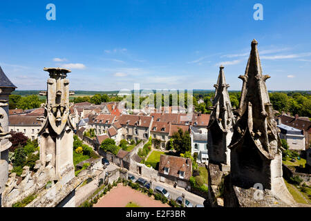 Frankreich, Oise, Senlis, Übersicht von der gotischen Kathedrale Notre Dame Stockfoto