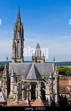 Frankreich, Oise, Senlis, Übersicht mit der gotischen Kathedrale Notre Dame Stockfoto