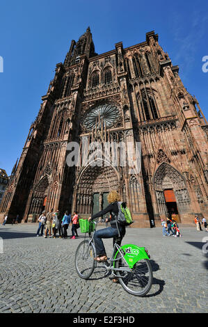 Frankreich, Bas-Rhin, Straßburg, Altstadt Weltkulturerbe der UNESCO, die Kathedrale Notre Dame Stockfoto