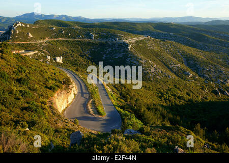 Frankreich, Bouches du Rhone, Nationalpark Calanques, Cassis, Cap Canaille, Ridge Road Stockfoto
