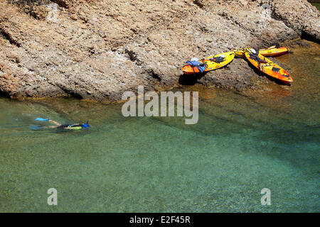 Frankreich, Bouches du Rhone, Calanques Nationalpark, La Ciotat, grün, Seynerolles Insel Bucht, Tauchen Stockfoto