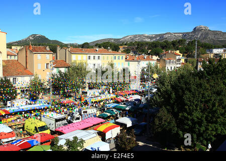 Frankreich, Bouches du Rhone, Aubagne, place des 14. Juli, dem Markt Stockfoto