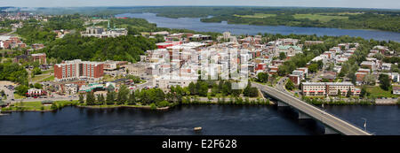 Kanada, Quebec, Stadt, Panorama Luftaufnahme der Stadt Shawinigan Stockfoto