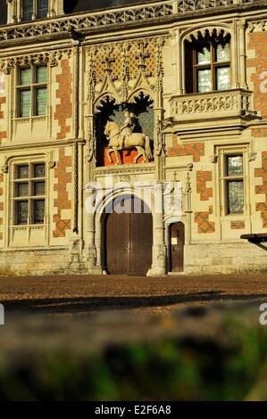 Frankreich-Loir et Cher Loiretal Weltkulturerbe von UNESCO Blois Chateau de Blois Louis XII Flügel Renaissance Stil Stockfoto