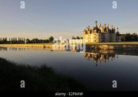 Frankreich-Loir et Cher Loire Tal Chambord Chateau de Chambord aufgeführt, als Weltkulturerbe von der UNESCO im 16. Jahrhundert gebaut Stockfoto
