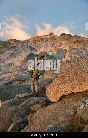 Frankreich, Haute Garonne, Klettern die Grate Boum Maupas, Wandern zwischen Maupas Zuflucht und Pic du Boum Stockfoto