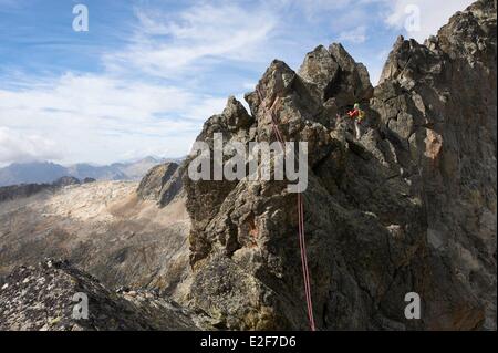 Frankreich, Haute Garonne, Klettern die Grate Boum Maupas, spanische Hang Stockfoto