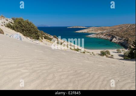 Griechenland, Cyclades Inseln, kleinen Kykladen, Schinoussa Insel Psili Amos Strand Stockfoto