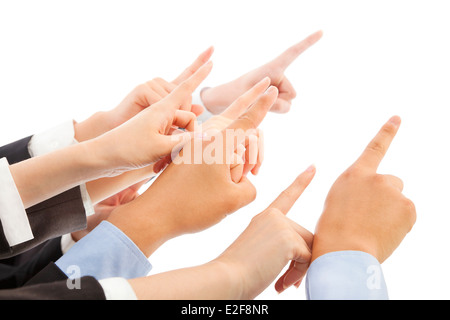 Geschäft Leute Hände die gleiche Richtung zeigen Stockfoto