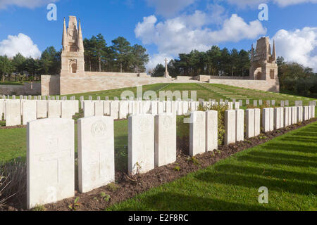 Frankreich, Pas-De-Calais, Etaples, britische Militärfriedhof aus dem ersten Weltkrieg Stockfoto