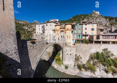 Frankreich, Alpes de Haute Provence, Entrevaux mittelalterliche Stadt von Vauban befestigt Stockfoto