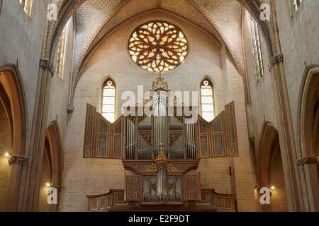 Frankreich, Haute Garonne, Toulouse, Musée des Augustins, Jürgen Ahrend-Orgel in der Kirche Stockfoto