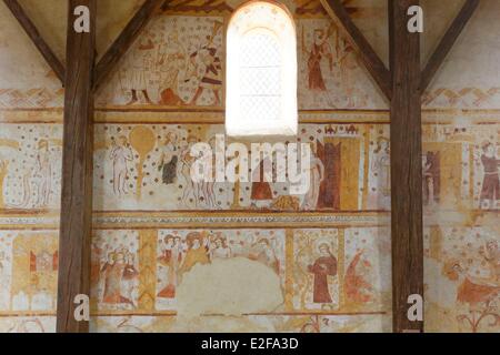 Frankreich, Yonne, Moutiers En Puisaye, Saint-Pierre et Saint-Paul-Kirche in Richtung Saint-Sauveur-En Puisaye Stockfoto