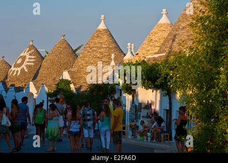 Italien, Apulien, Alberobello, Trulli, Weltkulturerbe der UNESCO, typisches Haus im trockenen Stein Stockfoto