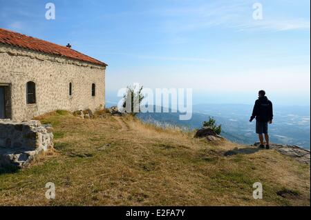 Frankreich Loire Parc Naturel Regional du Pilat (natürlichen regionalen Park von Pilat) und dem Rhône-Tal von Saint-Sabin gesehen Stockfoto