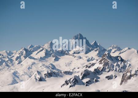 Schweiz, Ticino, Gothard reichen, Val Bedretto, Finsteraarhorn (4274 m) vom Pizzo Cristallina Stockfoto