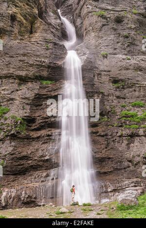 Frankreich Haute-Savoie Giffre Tal Sixt Fer klassifiziert ein Cheval Cirque du Fer ein Cheval Grand Site de France Wandern zu den Kampf Stockfoto