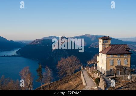 Schweiz, Ticino, Lugano, Monte Bre, Anzeigen von Lugano Stockfoto