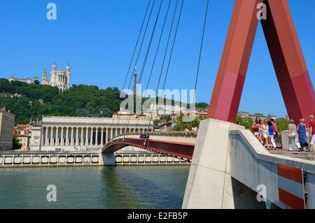 Frankreich Rhone Lyon historische Stätte Weltkulturerbe von UNESCO Vieux Lyon (Old Town) Steg auf der Saône Stockfoto